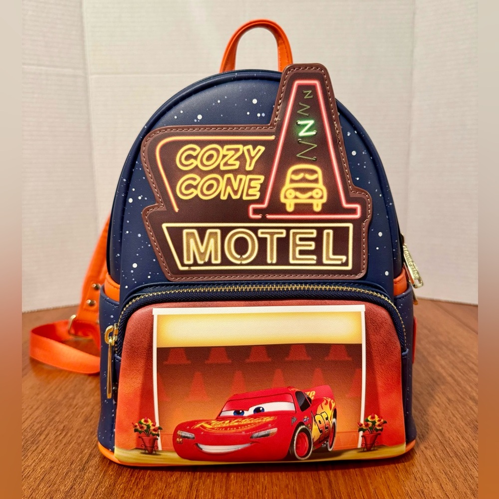 Loungefly Cars Cozy Cone Motel Glow Mini Backpack